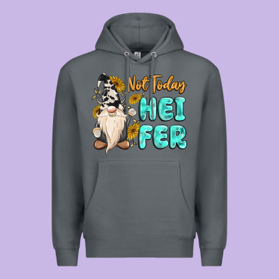 Not Today Heifer Cow Gnome Premium Hoodie Designed By Maliassmallbusiness