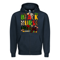Navy Black Nurse magic juneteenth Zipper Hoodie - Zillion Design Studio