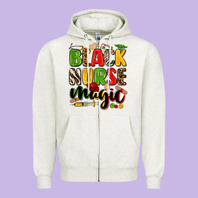Black Nurse Magic Juneteenth Zipper Hoodie Designed By Zillion Design Studio