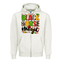 Oatmeal Heather Black Nurse magic juneteenth Zipper Hoodie - Zillion Design Studio