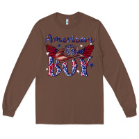Chestnut American boy with cowboy Long Sleeve Tee - texasbilliewilder