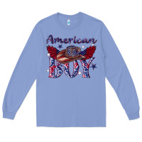 Colony Blue American boy with cowboy Long Sleeve Tee - texasbilliewilder