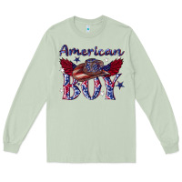 Matcha American boy with cowboy Long Sleeve Tee - texasbilliewilder