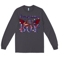 Smoke American boy with cowboy Long Sleeve Tee - texasbilliewilder