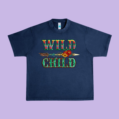Wild Chıld Serape Sunflower And Gemstone With Arrow Urban Heavy Tee Designed By Artiststas