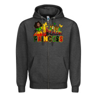 Charcoal Heather Black princess juneteenth Zipper Hoodie - Zillion Design Studio
