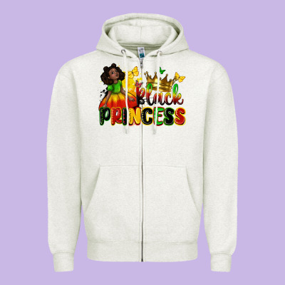 Black Princess Juneteenth Zipper Hoodie Designed By Zillion Design Studio