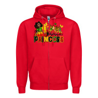 Red Black princess juneteenth Zipper Hoodie - Zillion Design Studio