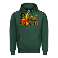Sports Green Black princess juneteenth Zipper Hoodie - Zillion Design Studio