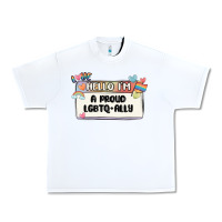 White proud ally Urban Heavy Tee - MaliasSmallBusiness