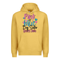 Antique Gold pink or blue big sister loves you Premium Hoodie - MaliasSmallBusiness