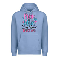 Colony Blue pink or blue big sister loves you Premium Hoodie - MaliasSmallBusiness