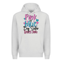 Dove Grey pink or blue big sister loves you Premium Hoodie - MaliasSmallBusiness