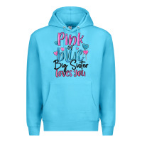 Ocean Blue pink or blue big sister loves you Premium Hoodie - MaliasSmallBusiness