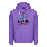 Purple pink or blue big sister loves you Premium Hoodie - MaliasSmallBusiness
