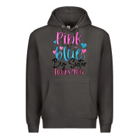 Smoke pink or blue big sister loves you Premium Hoodie - MaliasSmallBusiness