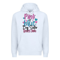 White pink or blue big sister loves you Premium Hoodie - MaliasSmallBusiness