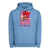 Pigment Pebble Blue love is in the air with gnomies Urban Hoodie - NancyCooperArtShop