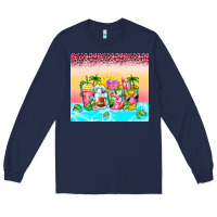 Navy beach summer coffee cups Long Sleeve Tee - Zillion Design Studio