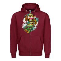 Burgundy New jersey State Map Zipper Hoodie - RanaPortraitStore