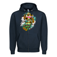Navy New jersey State Map Zipper Hoodie - RanaPortraitStore