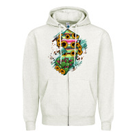 Oatmeal Heather New jersey State Map Zipper Hoodie - RanaPortraitStore