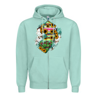 Seafoam New jersey State Map Zipper Hoodie - RanaPortraitStore