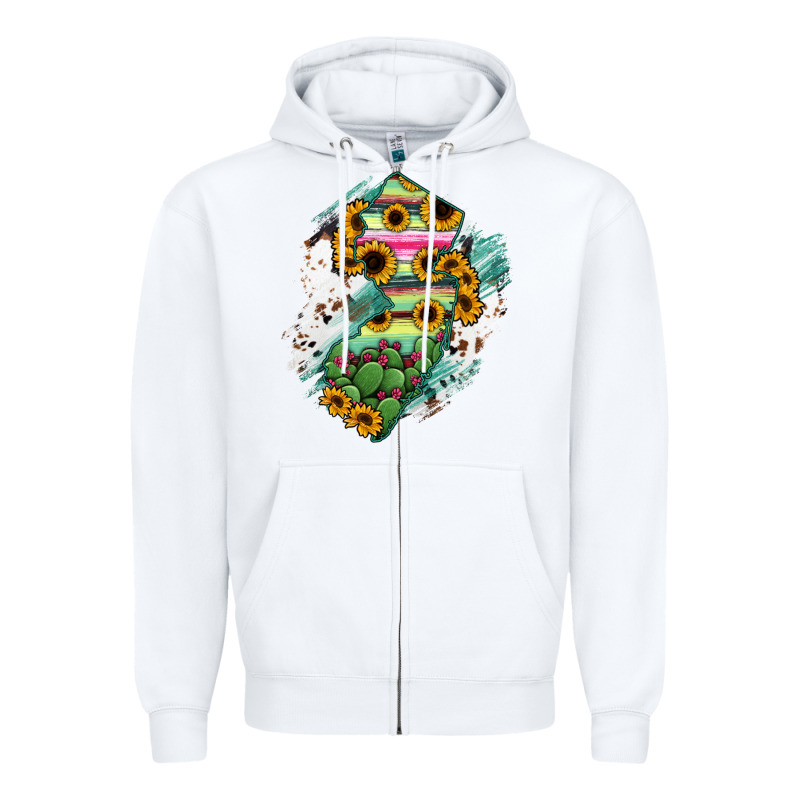 New Jersey State Map Zipper Hoodie by RanaPortraitStore | Teevron