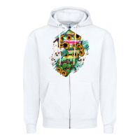 White New jersey State Map Zipper Hoodie - RanaPortraitStore
