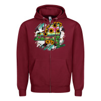 Burgundy New York State Map Zipper Hoodie - RanaPortraitStore
