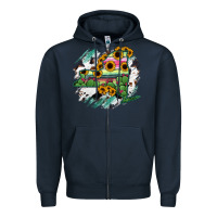 Navy New York State Map Zipper Hoodie - RanaPortraitStore