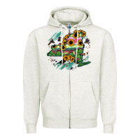 Oatmeal Heather New York State Map Zipper Hoodie - RanaPortraitStore
