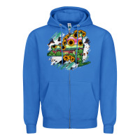 True Royal New York State Map Zipper Hoodie - RanaPortraitStore