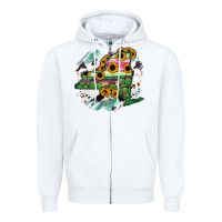 White New York State Map Zipper Hoodie - RanaPortraitStore