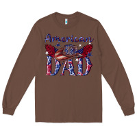 Chestnut American dad with cowboy Long Sleeve Tee - texasbilliewilder