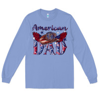 Colony Blue American dad with cowboy Long Sleeve Tee - texasbilliewilder