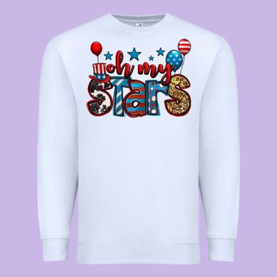 Oh My Stars 4th Of July Premium Sweatshirt Designed By Jasminsmagicworld