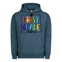 Pigment Midnight Navy 1st grade vibes Urban Hoodie - MaliasSmallBusiness