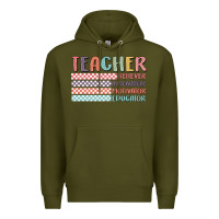 Army Green retro teacher Premium Hoodie - MaliasSmallBusiness