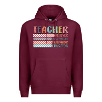 Burgundy retro teacher Premium Hoodie - MaliasSmallBusiness