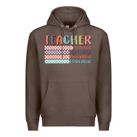 Coffee retro teacher Premium Hoodie - MaliasSmallBusiness