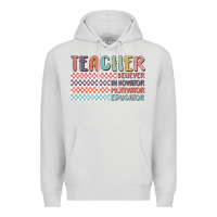 Dove Grey retro teacher Premium Hoodie - MaliasSmallBusiness