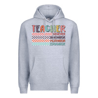 Heather Grey retro teacher Premium Hoodie - MaliasSmallBusiness