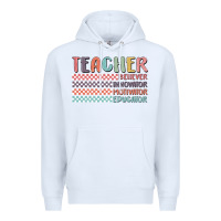 White retro teacher Premium Hoodie - MaliasSmallBusiness