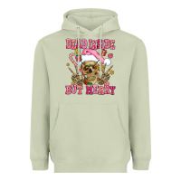 Matcha dead inside but merry  pink christmas skeleton Heavyweight Hoodie - AdoDesignShop