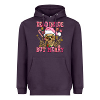 Plum dead inside but merry  pink christmas skeleton Heavyweight Hoodie - AdoDesignShop