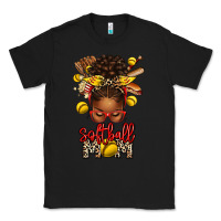 Black softball mom afro messy bun Classic Tee - texasbilliewilder