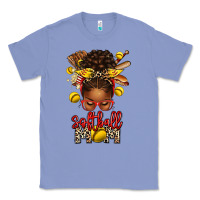 Colony Blue softball mom afro messy bun Classic Tee - texasbilliewilder