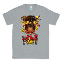 Heather Grey softball mom afro messy bun Classic Tee - texasbilliewilder