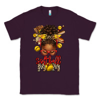 Plum softball mom afro messy bun Classic Tee - texasbilliewilder